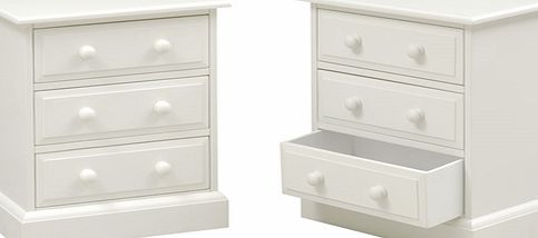 Provence White Set of 2 Wide Bedside Tables