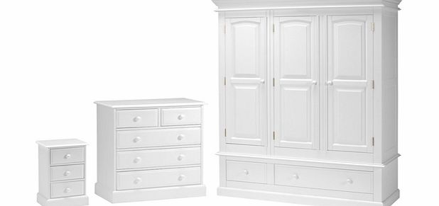Provence White Triple Wardrobe Bedroom Set
