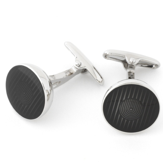 Prowse and Hargood Black Longham Oval Cufflinks