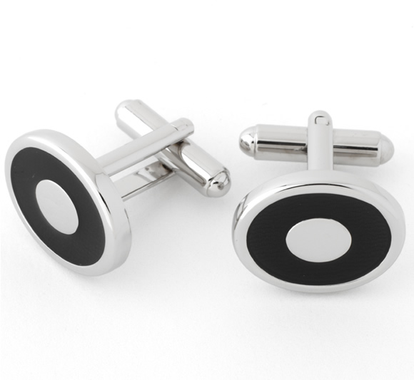 Prowse and Hargood Black Sherston Oval Cufflinks
