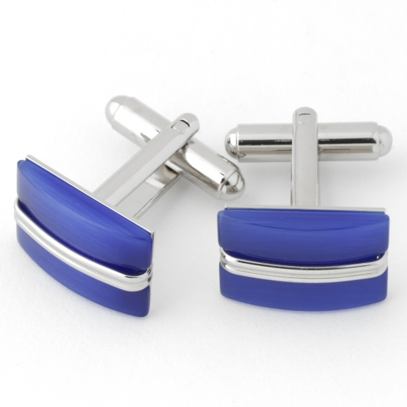 Prowse and Hargood Blue Cats Eyes Cufflinks