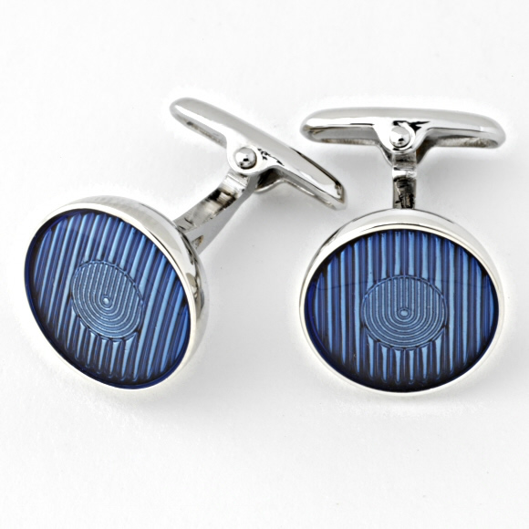 Prowse and Hargood Blue Longham Circle Cufflinks