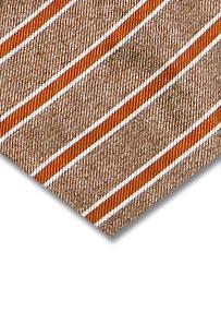 Prowse and Hargood Brown & Tan Stripe Handmade Woven Tie