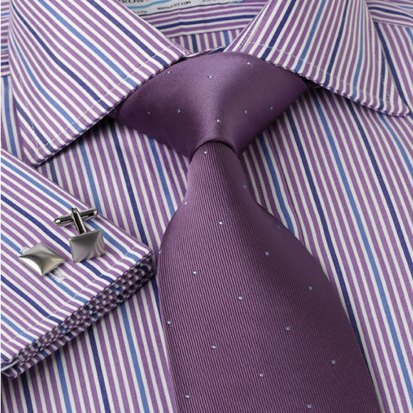 Prowse and Hargood Huxton Purple & Blue Stripe Shirt