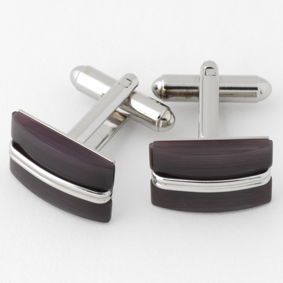 Prowse and Hargood Lilac Cats Eyes Cufflinks