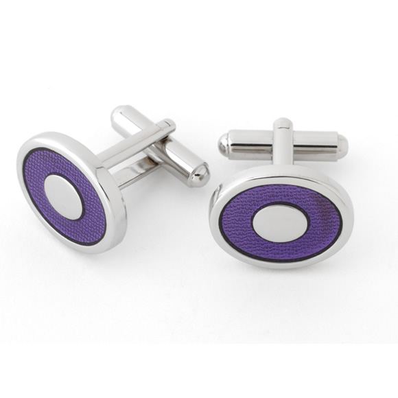Prowse and Hargood Lilac Sherston Oval Cufflinks