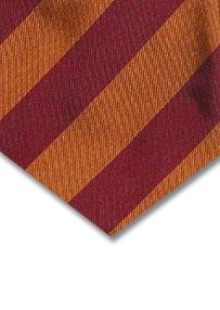 Prowse and Hargood Maroon & Brown Stripe Handmade Woven Tie