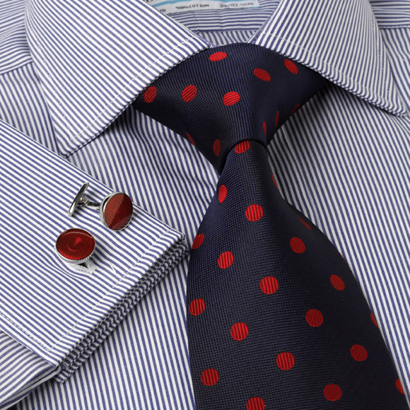 Navy Narrow Bengal Stripe Shirt