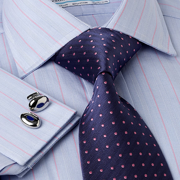 Prowse and Hargood Piccadilly Blue & Pink Stripe Shirt