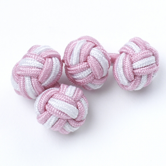 Prowse and Hargood Pink & White Silk Knots