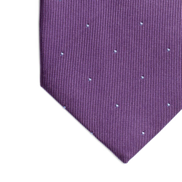 Prowse and Hargood Purple & Blue Hanbury Spot Woven Silk Tie