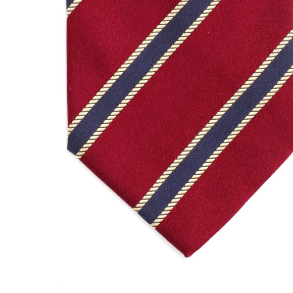 Prowse and Hargood Red & Gold Stripe Handmade Woven Tie