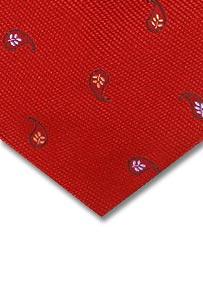 Prowse and Hargood Red Paisley Handmade Woven Tie
