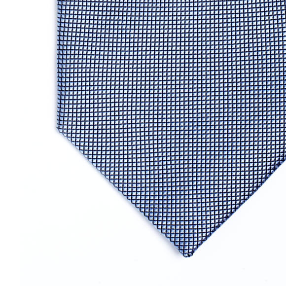 Prowse and Hargood Sky Blue Panama Woven Silk Tie