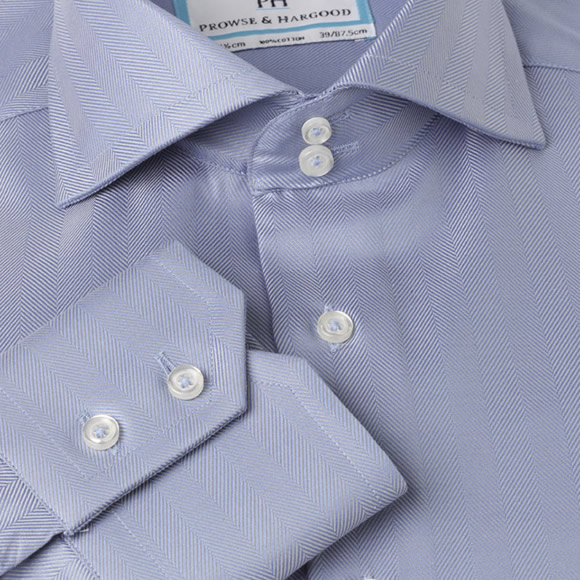 Sky Wide Herringbone Fitted Shirt