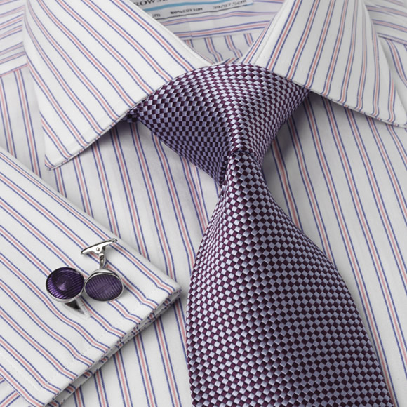 Prowse and Hargood Turnberry Blue & Pink Stripe Shirt