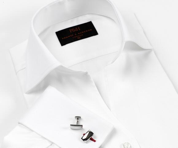 Prowse and Hargood White Royal Oxford Fitted Shirt