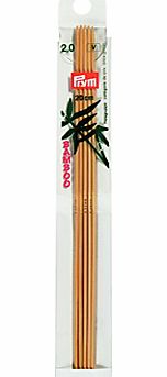 Prym 20cm Bamboo Double Point Knitting Needles,