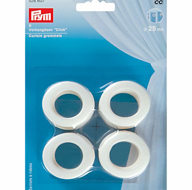 Prym 25mm Curtain Grommets, Pack of 8, White