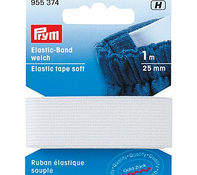 Prym Gold-Zack Elastic Tape Soft, 1m, White