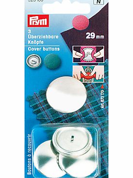 Prym Metal Cover Buttons, 29mm, Pack of 3