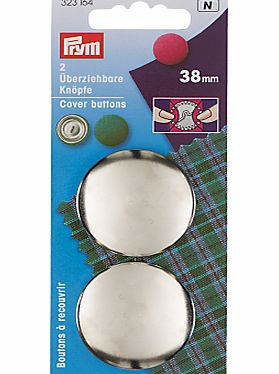 Prym Metal Cover Buttons, 38mm, Pack of 2