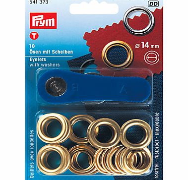 Prym Metal Eyelets and Washers, 14mm, Pack of