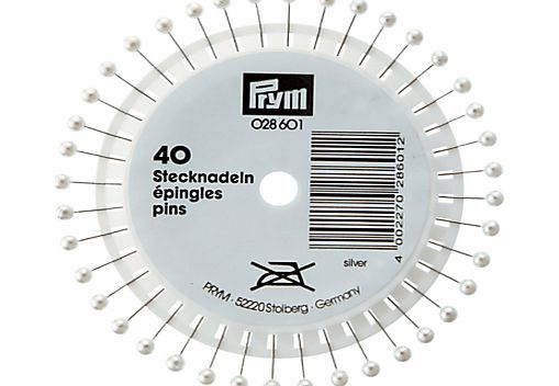 Prym Pearl Head Pins, 38mm, Pack of 40