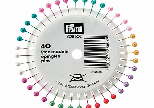 Prym Pearl Head Pins, Various Colours, 38mm,