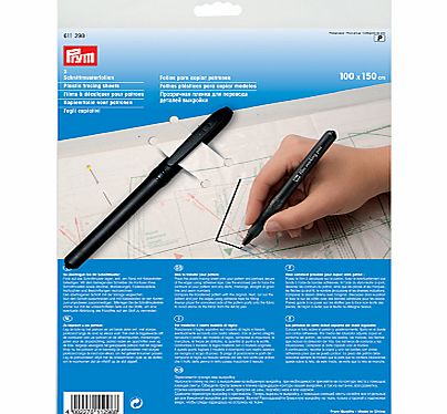 Prym Plastic Tracing Sheets With Pen, Pack of 3