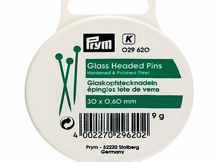 Prym Straight Glass-Headed Pins, 0.60 x 30 mm,