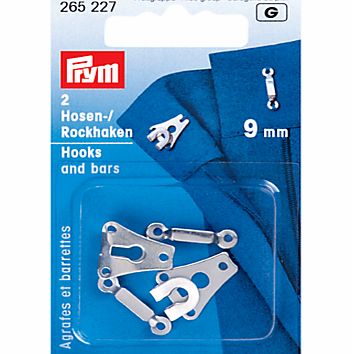 Prym Trouser Small Hook and Bar, 9mm, White