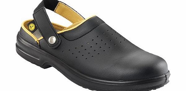 PSF ESD Safety Footwear Unisex Black Safety Clogs With Steel Toe Caps (UK 9)