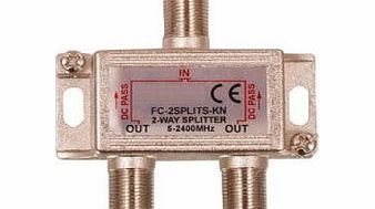 Psylins Satellite F Splitter With DC Power Pass (2 Way)
