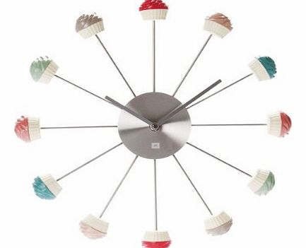 PT  Wall Clock Cup Cakes Resin, Multi-Coloured