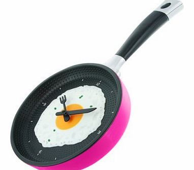 Silly Wall Clock Fried Egg Abs, Pink