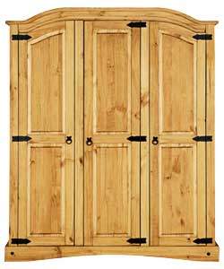 Puerto Rico 3 Door Wardrobe - Pine