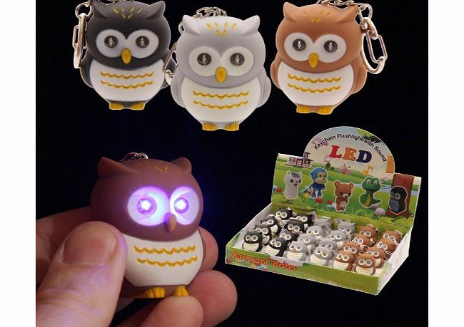 Pukator Cute LED light up Hooting Owl Keyring Key chain torch