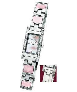 Pulsar Ladies Rectangular Reversible Silver Watch