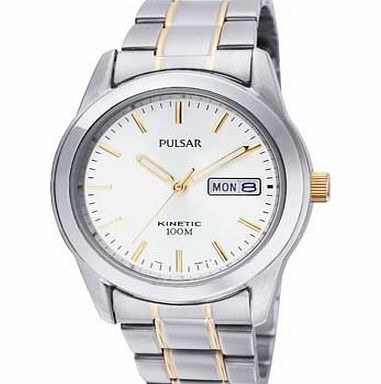 Pulsar Mens Kinetic Two-Tone Bracelet Watch