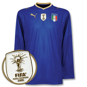 08-09 Italy Home L/S Shirt + 2006 FIFA World Champions Patch