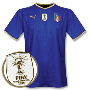 08-09 Italy Home Shirt + 2006 FIFA World Champions Patch