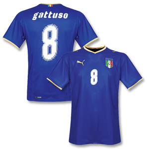 Puma 08-09 Italy Home shirt   Gattuso No.8