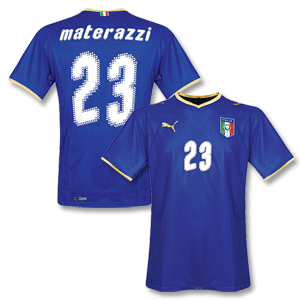 08-09 Italy Home shirt   Materazzi No. 23