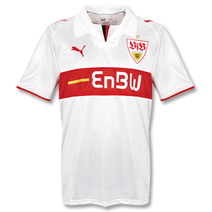 08-09 Stuttgart Home Shirt - White/Red