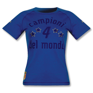 2006 Italy Puma Campioni 4 Star Womens T-Shirt - Royal