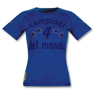 Puma 2006 Italy Puma Campioni 4 Star Womens T-Shirt - Royal