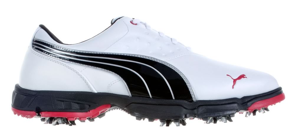 Puma Amp Sport Golf Shoes White/Black/Red