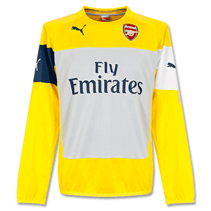 Puma Arsenal Training Sweat Top - Yellow/Grey 2014 2015