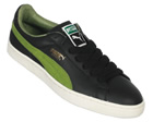 Puma Basket Classic Black/Green Leather Trainers